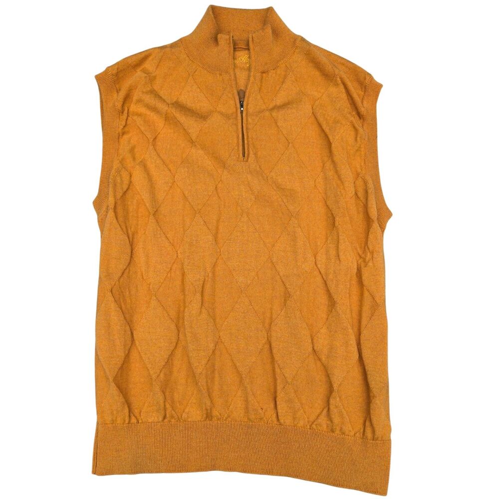 Quarter Zip Preppy Italian Old Money Marino Wool Golf Country Club Sweater Vest
